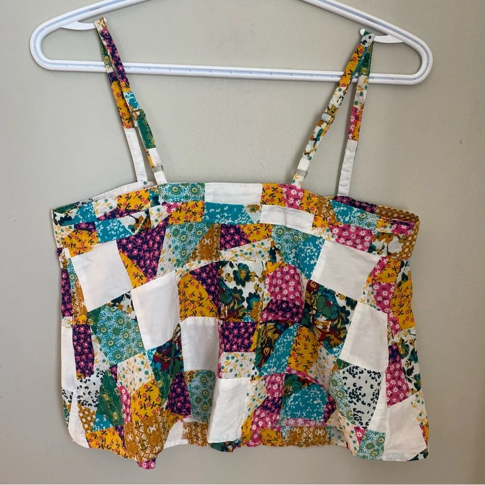 Pilcro Anthropologie Patchwork Cami Tank Top XS Boho Quilted Cottagecore Hippie - Picture 6 of 14